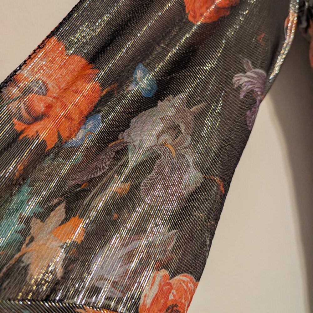 Anthropologie x Caballero Deep-V Maxi Floral Metallic Dress - Picture 11 of 13